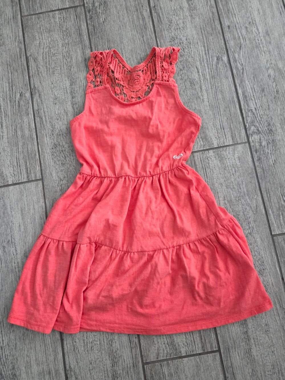 Roxy Girl Coral Crochet Lace Sleeveless Dress Size 6/XS